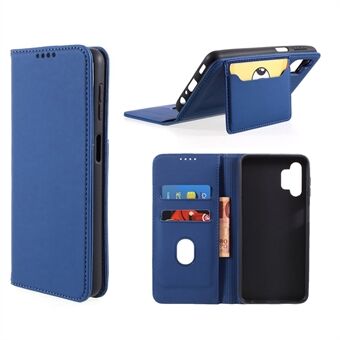Liquid Silicone Feel Leather Automatic Suction Wallet Case for Samsung Galaxy A32 5G