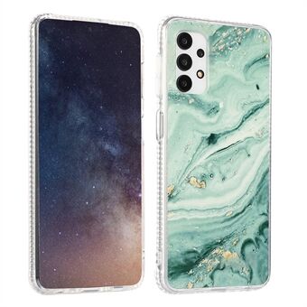 For Samsung Galaxy A32 5G velbeskyttet glitrende marmor mønster hybrid bak skall