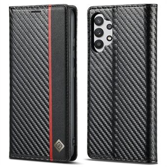 LC.IMEEKE Anti-dråpe lærveske i karbonfibermønster telefondeksel med lommebok for Samsung Galaxy A32 5G / M32 5G