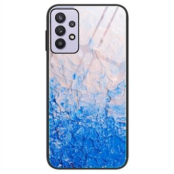For Samsung Galaxy A32 5G/M32 5G marmormønster herdet glass + PC + TPU støtsikker telefondekselbeskytter