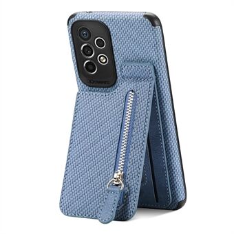 Mobilveske for Samsung Galaxy A32 5G / M32 5G, anti-fall lommedeksel med glidelås Stativ vevd tekstur lærbelagt TPU beskyttende telefonskall