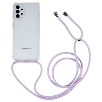 Beskyttelsesveske for Samsung Galaxy A32 5G / M32 5G, klar TPU+akryl telefonbakdeksel med snor