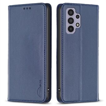 BINFEN COLOR BF18 Stand for Samsung Galaxy A32 5G / M32 5G telefondeksel i skinn med kortspor