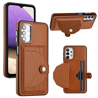 YB Leather Coating Series-4 Card Slots Case for Samsung Galaxy A32 5G / M32 5G Kickstand PU Leather+TPU telefondeksel