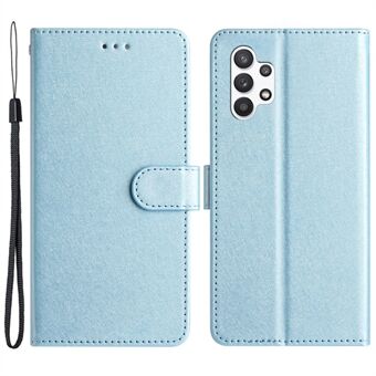 For Samsung Galaxy A32 5G / M32 5G PU-skinn Drop-sikker telefonveske Silk Texture Stand Lommebokdeksel