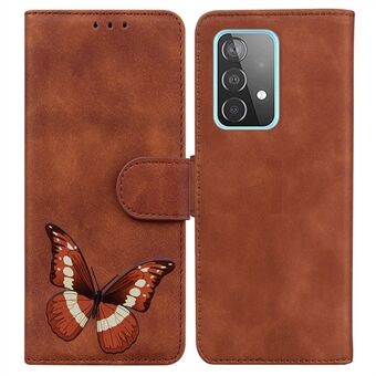 Skin-touch Big Butterfly Printing Telefon Støtsikkert anti-dråpedeksel PU-lærveske med Stand for Samsung Galaxy A52 5G/A52 4G/A52s 5G