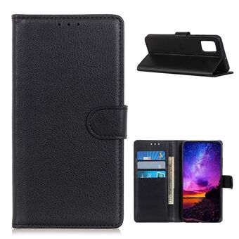 Classic stil Litchi Texture Leather Wallet Phone Stand Case for Samsung Galaxy A02s (EU versjon)