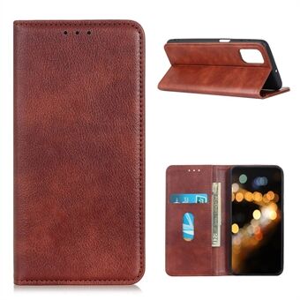 For Samsung Galaxy A02s (EU-versjon) Auto-absorbert Litchi Texture Split Leather Wallet Stand Cover