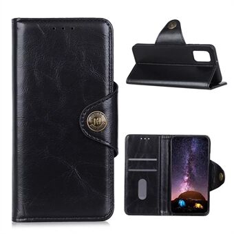 Magnetic Clasp Folio Flip Wallet Stand Design Leather Case Phone Cover for Samsung Galaxy A02s (EU Version)