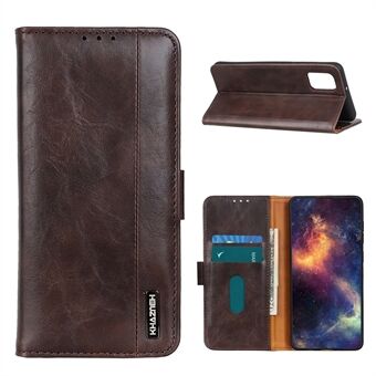 KHAZNEH Leather Wallet Stand Design Phone Protective Shell Case for Samsung Galaxy A02s (EU versjon)