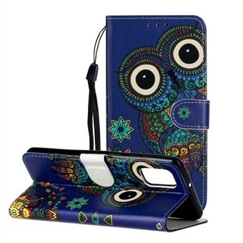 Preget Mønstret lommebok Stand Leather Phone Case stropp for Samsung Galaxy A02s (EU Version)