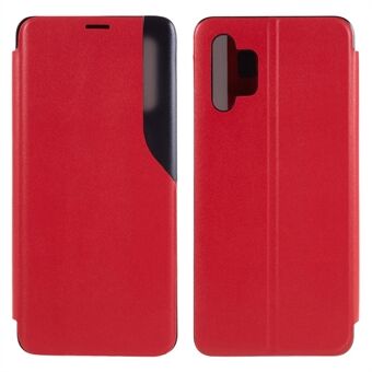For Samsung Galaxy A32 4G (EU-versjon) View Window Flip Leather Phone Stand Deksel Magnetisk Auto-lukking Støtsikkert deksel - Rød