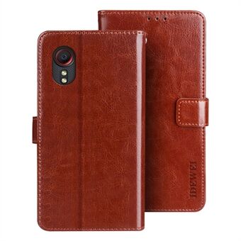 Stand Folio Flip Crazy Horse Texture Leather Mobile deksel med lommebokstativ for Samsung Galaxy Xcover 5