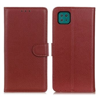For Samsung Galaxy A22 5G (EU-versjon) Classic Style Litchi Texture PU Leather Wallet Mobiltelefonveske