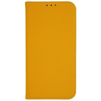 For Samsung Galaxy A22 5G (EU-versjon) Antikollisjonsmagnetisk automatisk lukkende mobiltelefonskall PU-skinn Cross Texture Flip Stand Cover