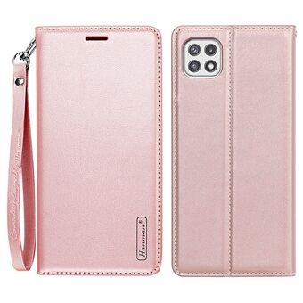 HANMAN Minor Series for Samsung Galaxy A22 5G (EU-versjon) Støtsikkert lommebokdeksel i PU-skinn Sammenleggbart Stand Mobilveske