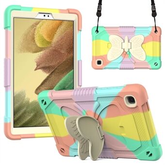 Butterfly Shape Kickstand Design Farge Kontrast nettbrettdeksel med skulderstropp for Samsung Galaxy Tab A7 Lite 8,7-tommers