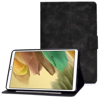 For Samsung Galaxy Tab A7 Lite 8,7-tommers T220 / T225 okseskinn tekstur ensfarget PU- Stand Dekselkortspor Design Drop-sikker veske