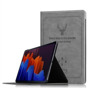 Deer Pattern Book Notebook Style PC Stand Folio PU-skinn hardt dekselveske for Samsung Galaxy Tab S7 Plus/Tab S7 FE/Tab S8+