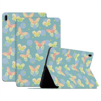 For Samsung Galaxy Tab S7 FE / Tab S7 Plus / Tab S8+ Støtsikker veske Butterfly-trykt PU-skinn nettbrettdeksel Beskyttende Stand med automatisk vekking/søvn