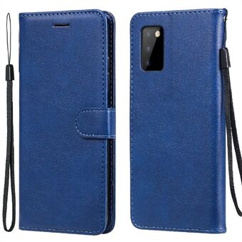 KT Leather Series-2 ensfarget PU- Stand Lommebokstativdeksel med stropp for Samsung Galaxy A03s (166,5 x 75,98 x 9,14 mm)