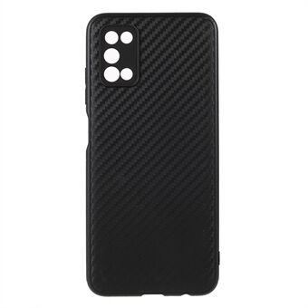 Carbon Fiber Texture Anti-skli støtbestandig myk TPU-telefondeksel for Samsung Galaxy A03s (166,5 x 75,98 x 9,14 mm) - Svart
