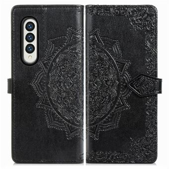 Embosment Flower Leather Phone Stand Case Lommebok for Samsung Galaxy Z Fold3 5G