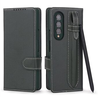 POLA Godt beskyttet tekstur, avtakbar PU-skinnstativ Stand Mobiltelefonveske med pennespor for Samsung Galaxy Z Fold3 5G