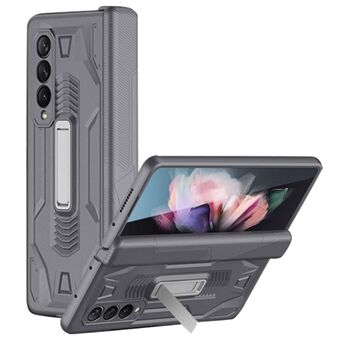 GKK for Samsung Galaxy Z Fold3 5G Magnetic Fold Full Protection PC + Herdet Glass Telefonveske med Kickstand