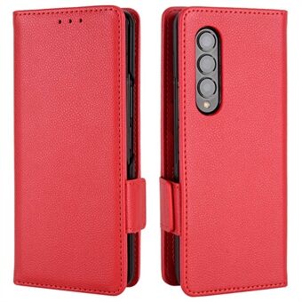 For Samsung Galaxy Z Fold3 5G Magnetisk sidelås Litchi Texture PU-skinn Telefonveske Stand Lommebok Folio Flip-deksel