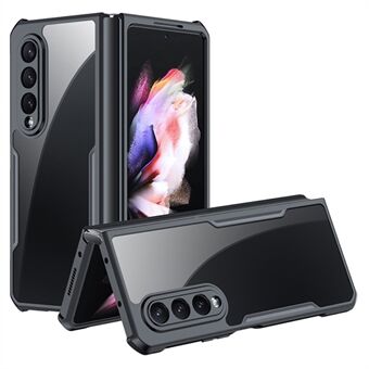 XUNDD For Samsung Galaxy Z Fold3 5G Akryl+TPU slankt telefondeksel Gjennomsiktig telefonveske med herdet glassfilm