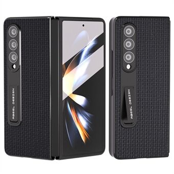 ABEEL For Samsung Galaxy Z Fold3 5G telefondeksel med herdet glassfilm kuskinn hardt PC-støttedeksel