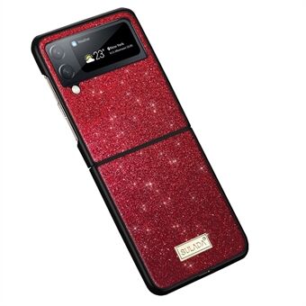 SULADA For Samsung Galaxy Z Flip3 5G Glitter Paljetter Telefondeksel PU-skinnbelagt PC + TPU Hybrid-deksel