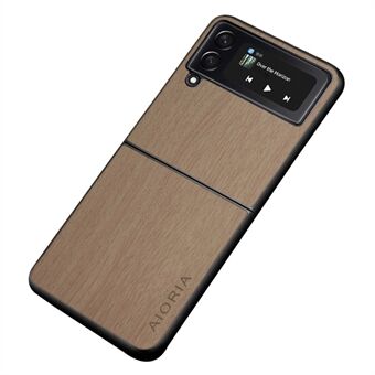 AIORIA For Samsung Galaxy Z Flip3 5G PU-skinn + PC + TPU-telefon Fallsikkert deksel Retro Wood Texture Anti- Scratch