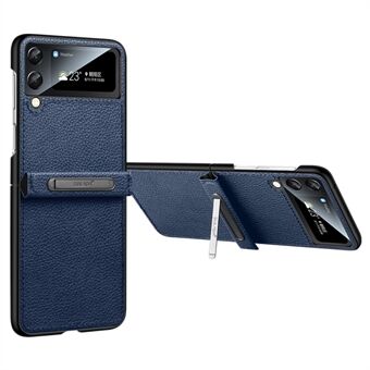 SULADA for Samsung Galaxy Z Flip3 5G PU-skinnbelagt PC-telefonveske Kickstand Anti- Scratch sammenleggbart deksel