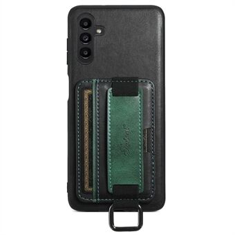 SUTENI H13 For Samsung Galaxy A13 5G Kickstand-veske med håndstropp PU-skinnbelagt PC+TPU-kortholder Telefonskall