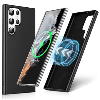Liquid Series for Samsung Galaxy S22 Ultra 5G Magnetic Liquid Silikon TPU-deksel Anti- Scratch mikrofiberfôr Myk Slim Fit telefondeksel