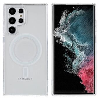 For Samsung Galaxy S22 Ultra 5G klart telefondeksel kompatibel med Magsafe hardt akryl, mykt TPU støtsikkert deksel