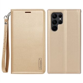 HANMAN Minor Series for Samsung Galaxy S22 Ultra 5G Phone Flip Wallet Case Stand Anti-sjokk PU-lær telefondeksel
