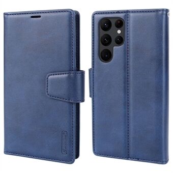 HANMAN Miro2 Series Flip Phone Wallet Case for Samsung Galaxy S22 Ultra 5G PU Stand Magnetisk avtagbart 2-i-1 smarttelefondeksel