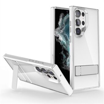 G Style for Samsung Galaxy S22 Ultra 5G Kickstand gjennomsiktig telefondeksel TPU + akryltelefondeksel