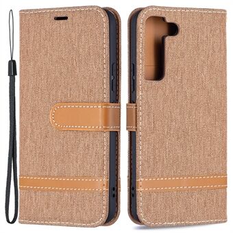 Skjøte jessklut Magnetisk Stand PU-skinn lommebok lær telefonveske med bæresnor for Samsung Galaxy S22 5G