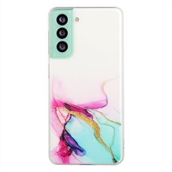 Nøyaktig utskåret preging marmormønster Lett tynt, mykt TPU-telefonbeskyttelsesdeksel for Samsung Galaxy S22 5G