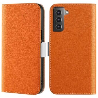 For Samsung Galaxy S22 5G Litchi Texture telefondeksel, Candy Color PU-skinn Stand Flip-etui