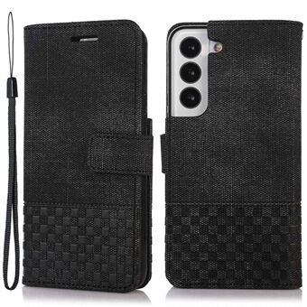 For Samsung Galaxy S22 5G Cloth Texture PU Lær Magnetlås Telefonveske Allround Stand Lommebok RFID-blokkeringsdeksel