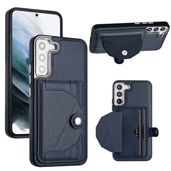 YB Leather Coating Series-4 for Samsung Galaxy S22 5G telefonveske Kickstand Kortholder Lærbelagt TPU-deksel