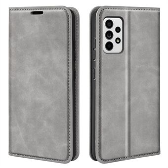 Automatisk lukkende magnetisk PU-lærveske Stand Lommebok Ensfarget Skin-Touch Flip-telefondeksel for Samsung Galaxy A33 5G