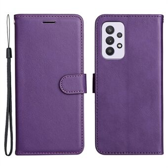 KT Leather Series-2 Solid Color Folio Flip PU- Stand lommebokdeksel Drop-sikkert telefondeksel for Samsung Galaxy A33 5G