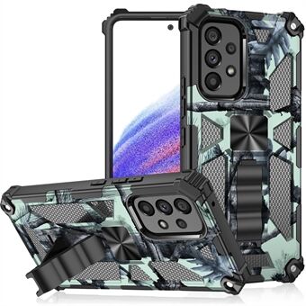 Camouflage Pattern Phone Protective Shell for Samsung Galaxy A33 5G, Magnet Sheet Design Telefonveske med Kickstand