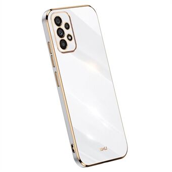 XINLI For Samsung Galaxy A33 5G Slim Telefonveske Galvanisering Golden Edge Anti- Scratch TPU mobiltelefondeksel